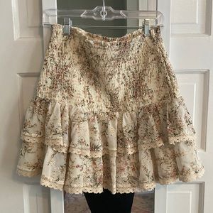 Kendall Lane Smocked & Ruched Floral Skirt